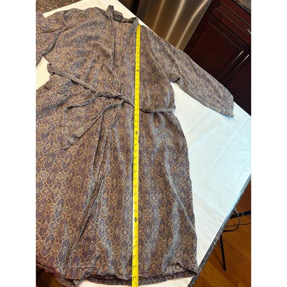 Vintage Christian Dior Monsieur 100% Silk Print Robe Size OS - Picture 7 of 15